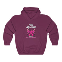 Load image into Gallery viewer, Breast Cancer My Heart Hoodie