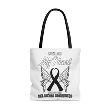 Load image into Gallery viewer, Melanoma My Heart Tote Bag