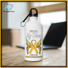 Load image into Gallery viewer, Childhood Cancer My Heart Steel Bottle