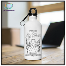 Load image into Gallery viewer, Lung Cancer My Heart Steel Bottle