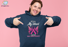 Load image into Gallery viewer, Breast Cancer My Heart Hoodie