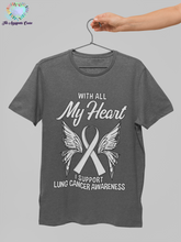 Load image into Gallery viewer, Lung Cancer My Heart T-shirt