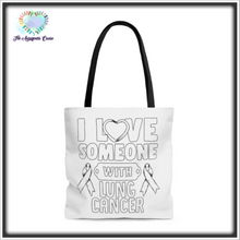 Load image into Gallery viewer, Lung Cancer Love Tote Bag