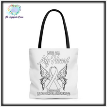 Load image into Gallery viewer, Lung Cancer My Heart Tote Bag