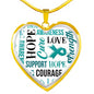 Ovarian Cancer Heart Necklace
