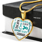 Ovarian Cancer Heart Necklace