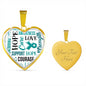 Ovarian Cancer Heart Necklace