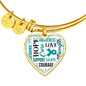 Ovarian Cancer Heart Bracelet