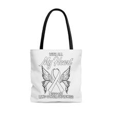 Load image into Gallery viewer, Lung Cancer My Heart Tote Bag