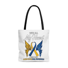 Load image into Gallery viewer, Down Syndrome My Heart Tote Bag
