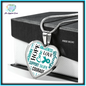 Ovarian Cancer Heart Necklace