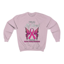 Load image into Gallery viewer, Breast Cancer My Heart Sweater
