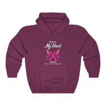 Load image into Gallery viewer, Breast Cancer My Heart Hoodie
