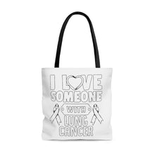 Load image into Gallery viewer, Lung Cancer Love Tote Bag
