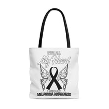 Load image into Gallery viewer, Melanoma My Heart Tote Bag
