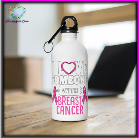 Breast Cancer Love Steel Bottle
