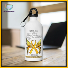 Load image into Gallery viewer, Childhood Cancer My Heart Steel Bottle
