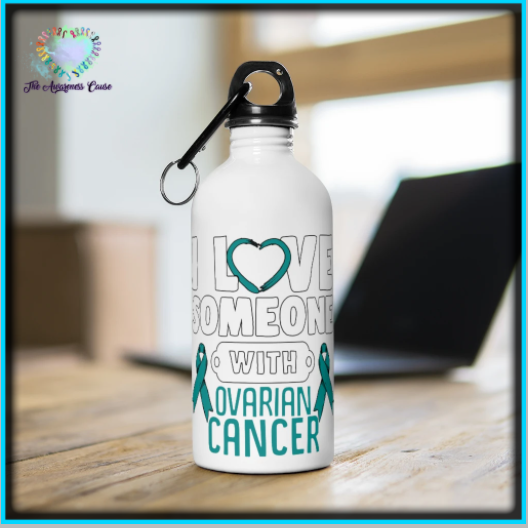 Ovarian Cancer Love Steel Bottle