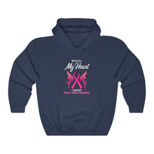 Load image into Gallery viewer, Breast Cancer My Heart Hoodie
