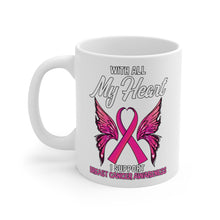 Load image into Gallery viewer, Breast Cancer My Heart Mug
