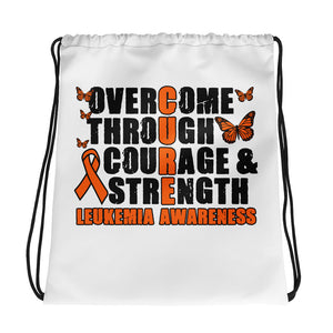 Overcome Leukemia Drawstring Bag